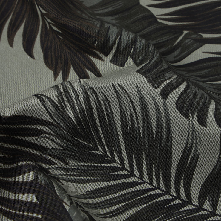 Grey with Brown Tropical Leaf Pattern Half Sleeve Shirt (GP037)