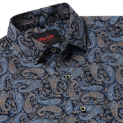 Blue Paisley Slim Fit Full-Sleeve Shirt (GP022)