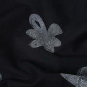 Half Sleeve Slim Fit Shirt - Black with Grey Floral Pattern (GP049)
