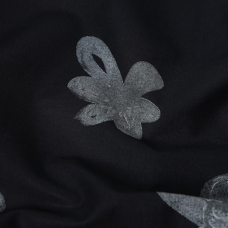 Half Sleeve Shirt - Black with Grey Floral Pattern (GP049)