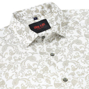 White Paisley Slim Fit Full-Sleeve Shirt (GP087)