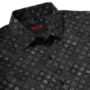 Black with Geometric Pattern Slim Fit Full Sleeve Shirt (GP012)