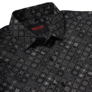 Full Sleeve Shirt - Black with Geometric Pattern (GP012)