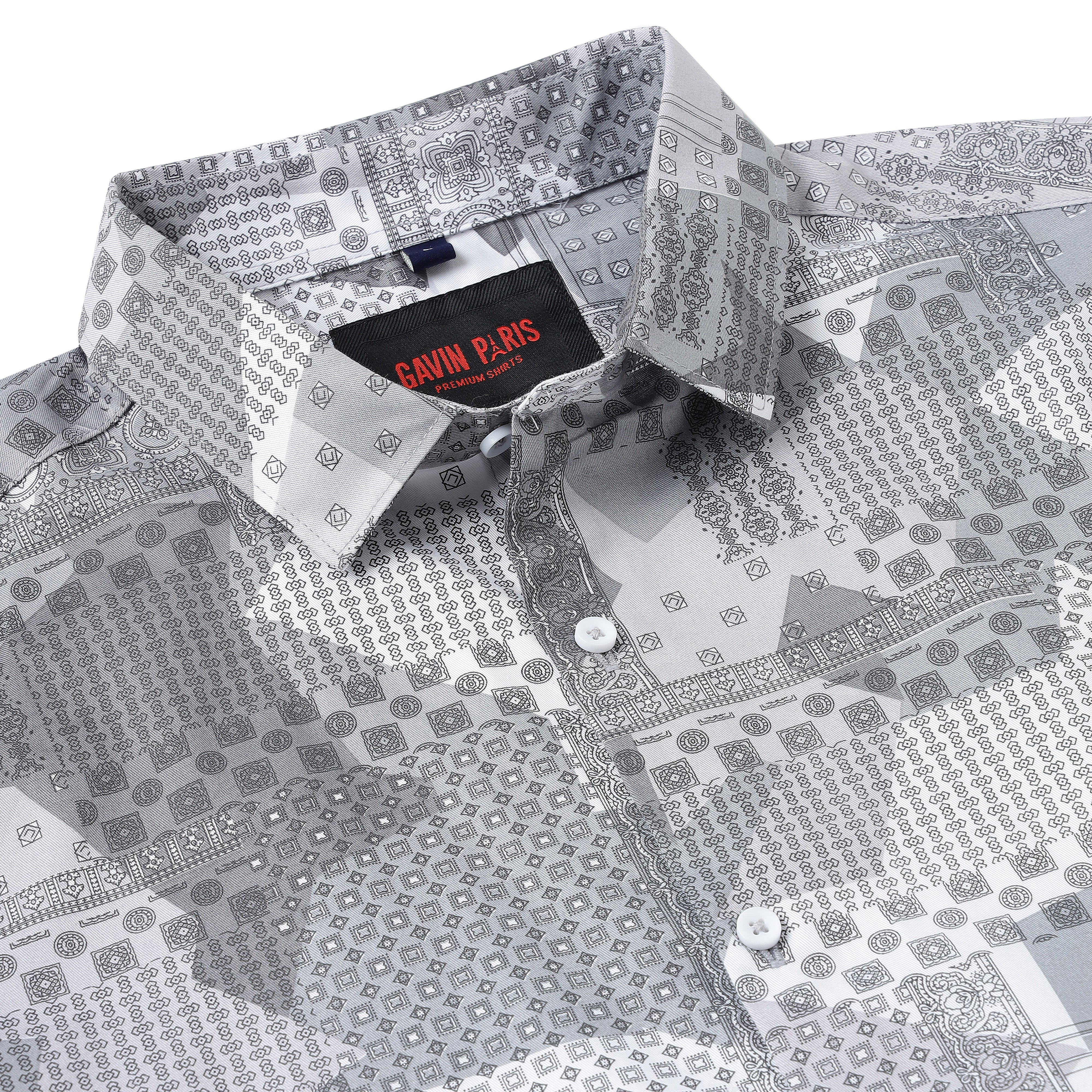 Mens Block Printed Cotton Full Sleeve Shirt (GP045)