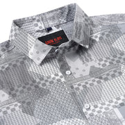 Grey with Intricate Geometric Pattern Full Sleeve Shirt (GP045)