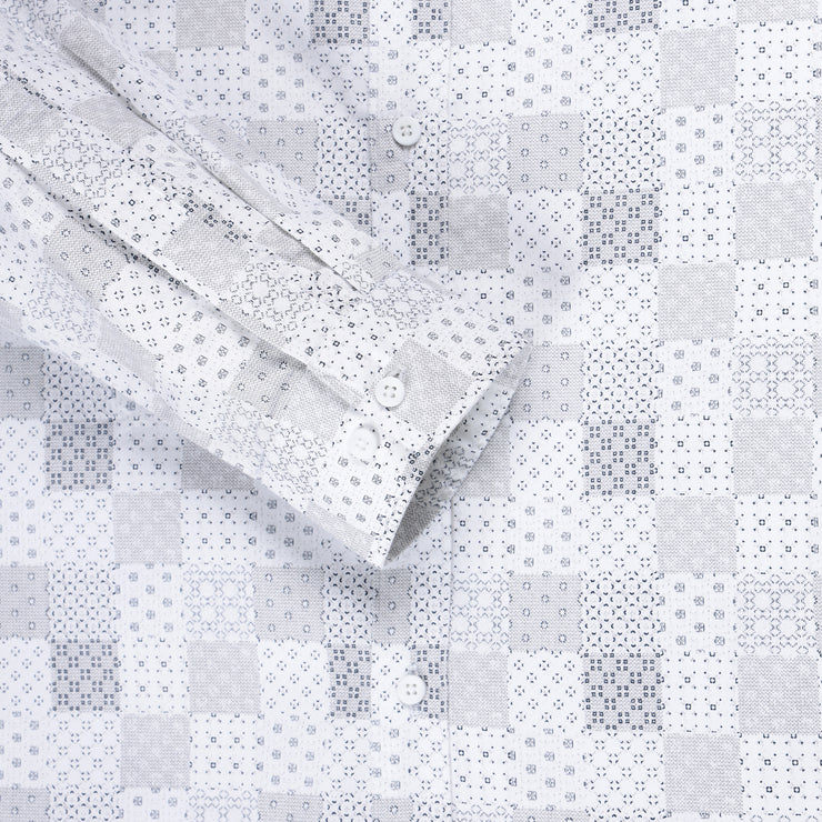 White Checkered Slim Fit Full Sleeve Shirt (GP201)