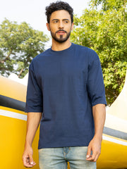 More Time Blue Oversized Drop shoulder Tee by Gavin Paris