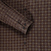 Brown Diamond Pattern Slim Fit Full Sleeve Shirt (GP194)