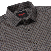 Brown Circle Pattern Slim Fit Full Sleeve Shirt (GP030)