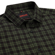 Green and Black Plaid Pattern Slim Fit Full Sleeve Shirt (GP157)