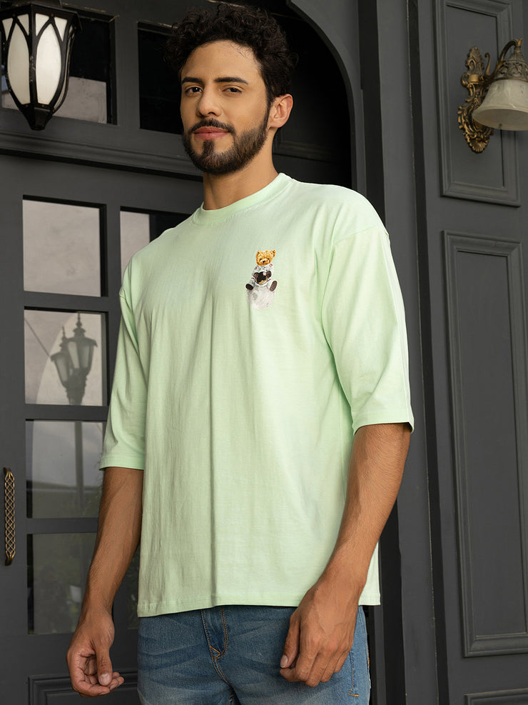 Rocket Sea Green Oversized Drop shoulder Tee by Gavin Paris