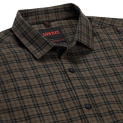 Brown and Black Plain Slim Fit Full Sleeve Shirt With Pocket (GP165)
