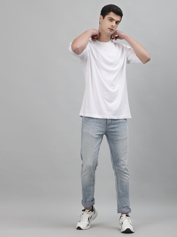 White Unisex Plain Oversized Tee By Gavin Paris