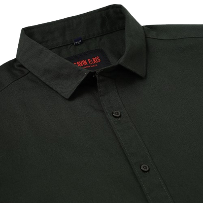 Dark Green Full-Sleeve Slim Fit Shirt (GP074)