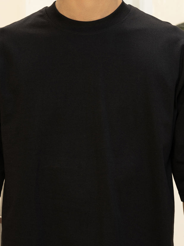 Happy Angel Black Oversized T-shirt