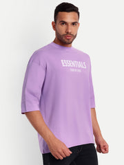 Essentials Lavender Drop-shoulder Oversized T-shirt