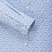 White and Blue Maze Print Men's Full Sleeve Shirt (GP295)