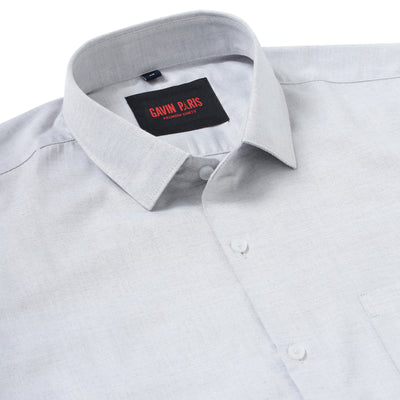 LIGHT GREY COTTON FULL SLEEVE SHIRT (GP135)