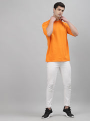 Neon Orange Unisex Plain Oversized Tee By Gavin Paris