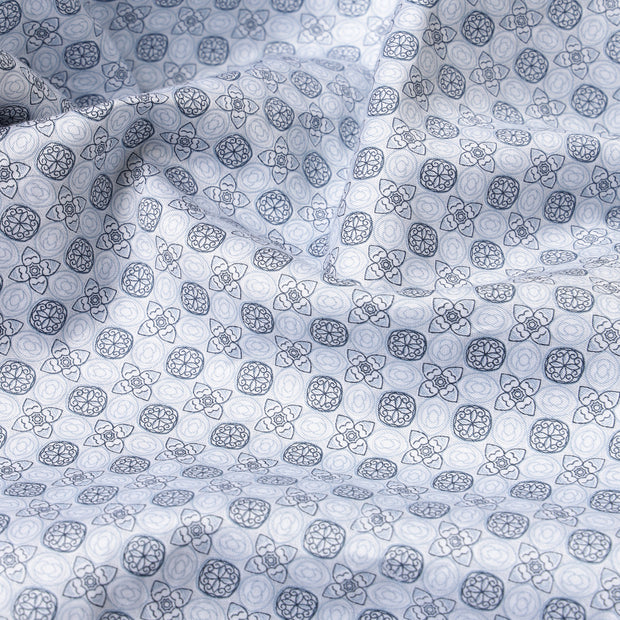 Light Blue with Circular Geometric Pattern Slim Fit Full Sleeve Shirt (GP029)