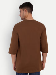 Essentials Brown Drop-shoulder Oversized Tee