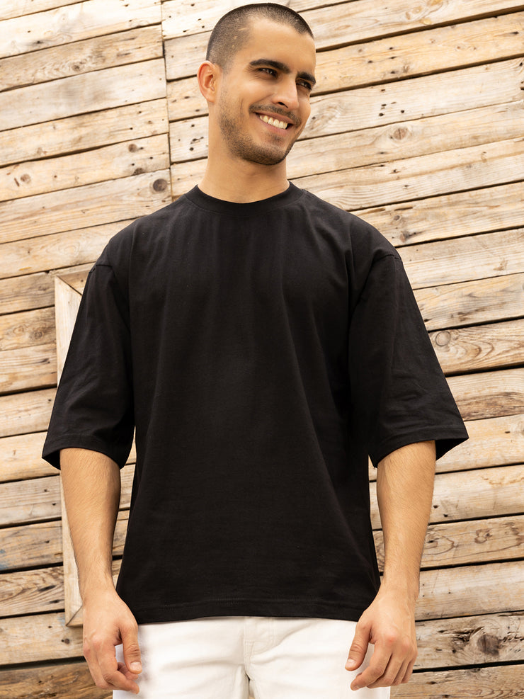 Shiva Unisex Black Drop-shoulder Oversized Tee By Gavin Paris