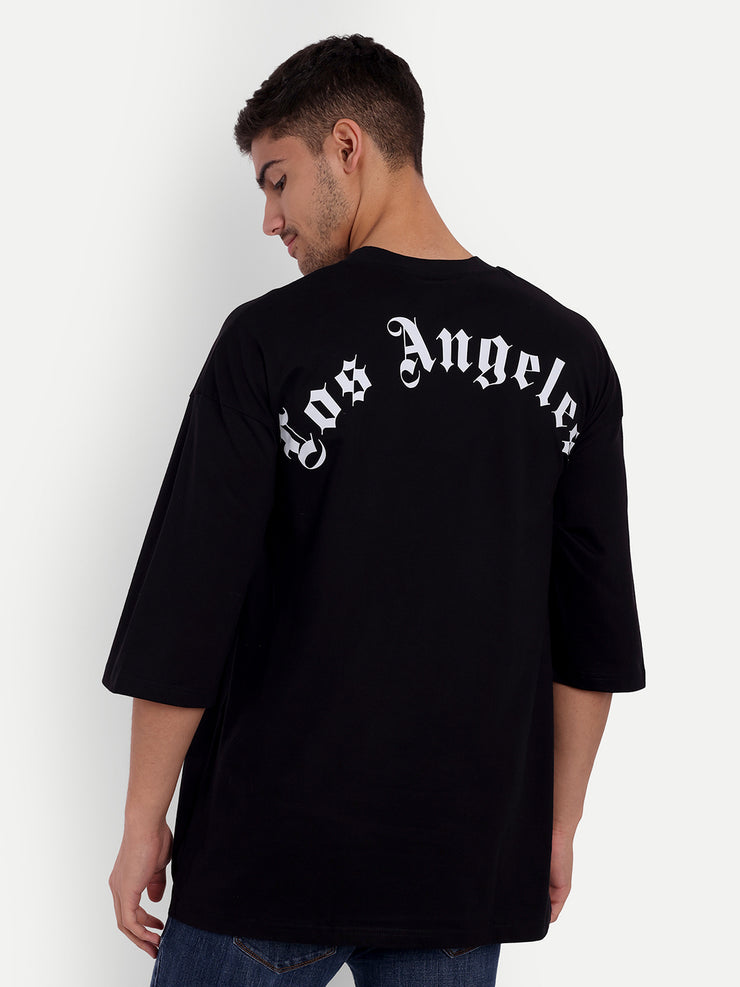 Los Angeles Black Drop-shoulder Oversized Tee