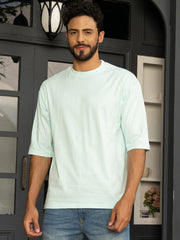 Selfie Aqua Blue Oversized Drop shoulder Tee by Gavin Paris