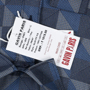 Full-Sleeve Slim Fit Blue Geometric Pattern Shirt (GP205)