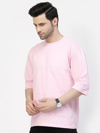 Pink Plain Oversized Drop Shoulder Unisex Tshirt By Gavin Paris