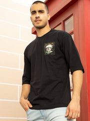 Bear Black Oversized Drop shoulder Tee by Gavin Paris