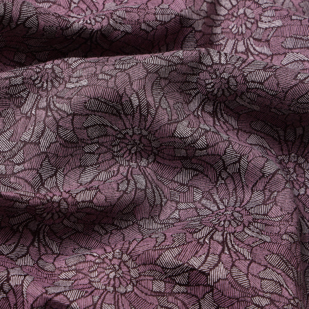 Burgundy Flower Pattern Slim Fit Full Sleeve Shirt (GP018)