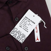 Burgundy Checkered Slim Fit Full Sleeve Shirt (GP170)