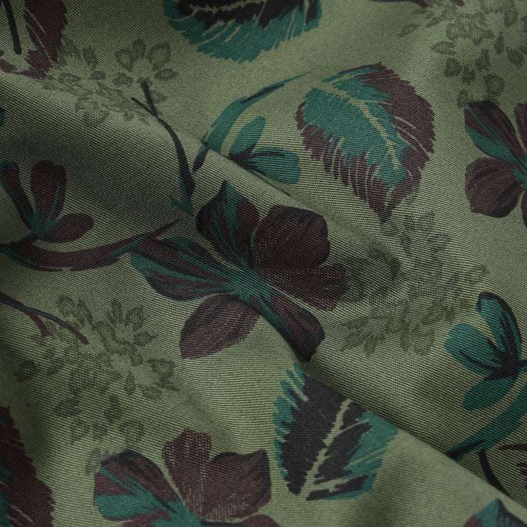 Olive Green Floral Full-Sleeve Shirt (GP039)
