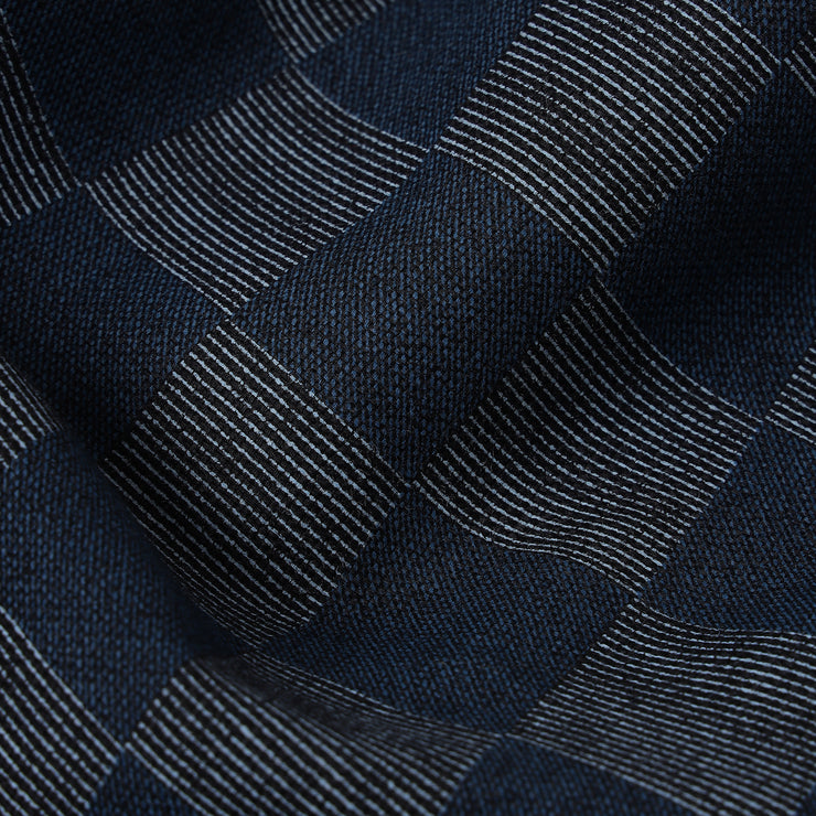 Navy Blue Checkered Pattern Slim Fit Full Sleeve Shirt (GP005)