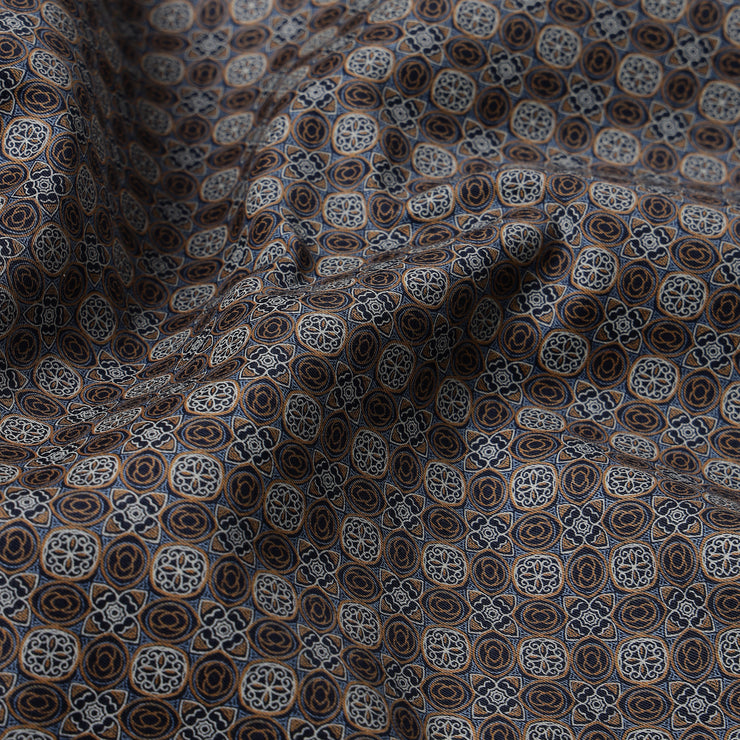 Brown Circle Pattern Slim Fit Full Sleeve Shirt (GP030)