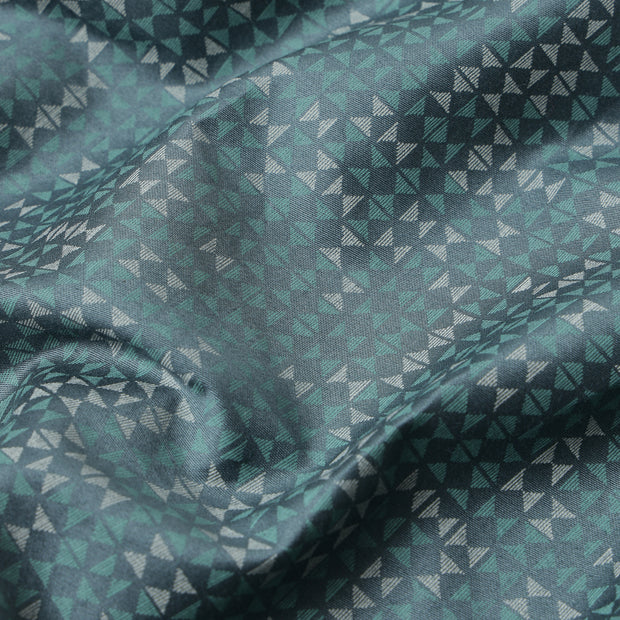 Full Sleeve Slim Fit Shirt - Teal with Geometric Pattern (GP007)