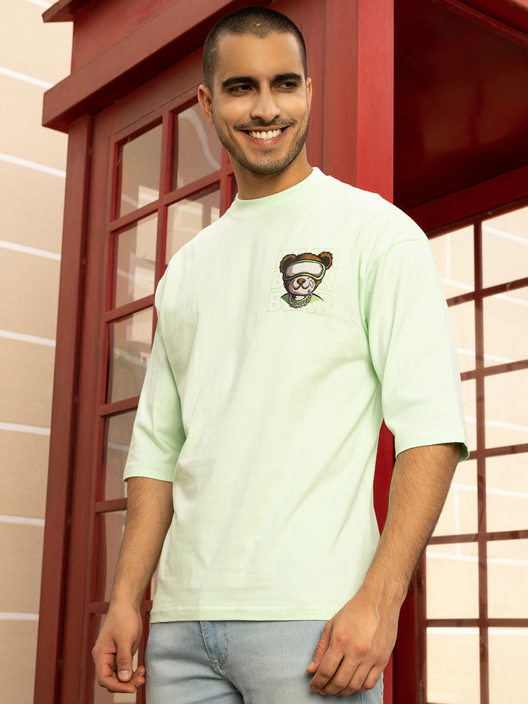 Bear Sea Green Oversized T-shirt