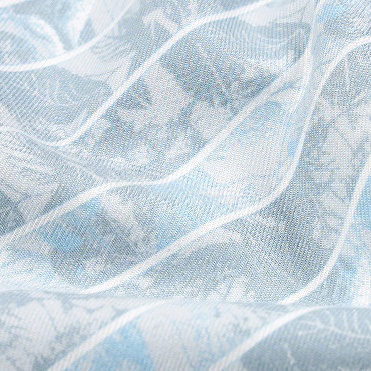 Light Blue and White Striped Floral Pattern Slim Fit  Full Sleeve Shirt (GP136)