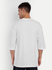 ELMO White Oversized Drop Shoulder Tee