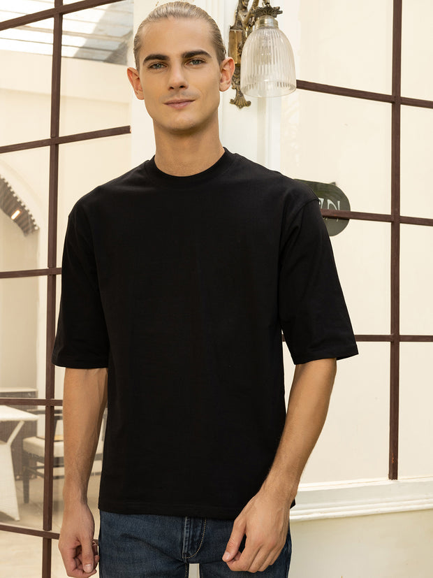 Happy Angel Black Oversized T-shirt