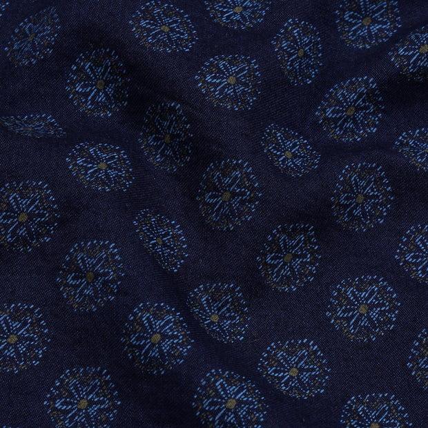 Full Sleeve Slim Fit Shirt - Navy Blue Medallion Print (GP144)
