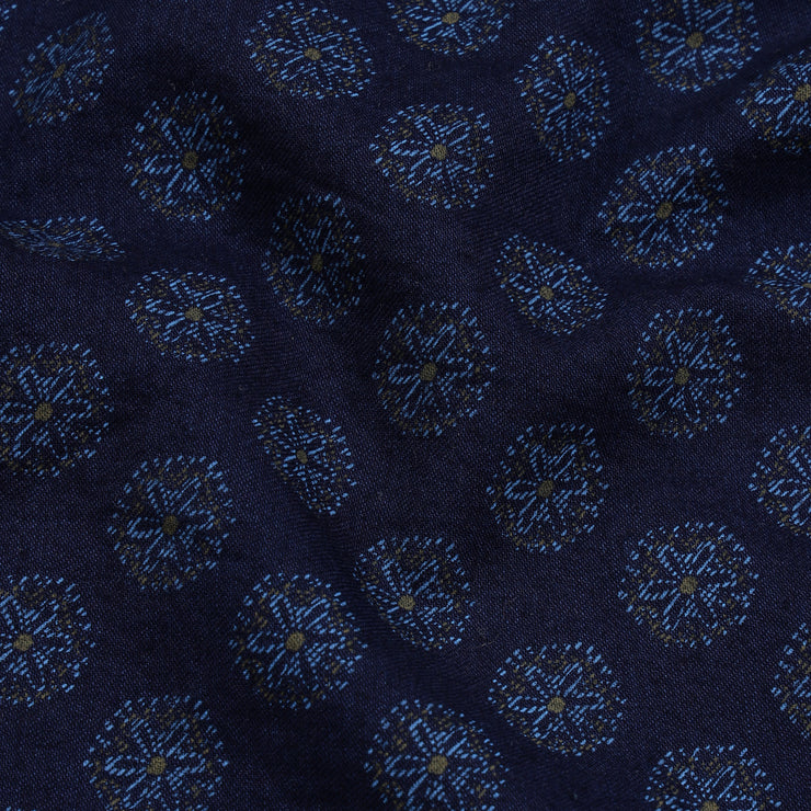 Full Sleeve Slim Fit Shirt - Navy Blue Medallion Print (GP144)