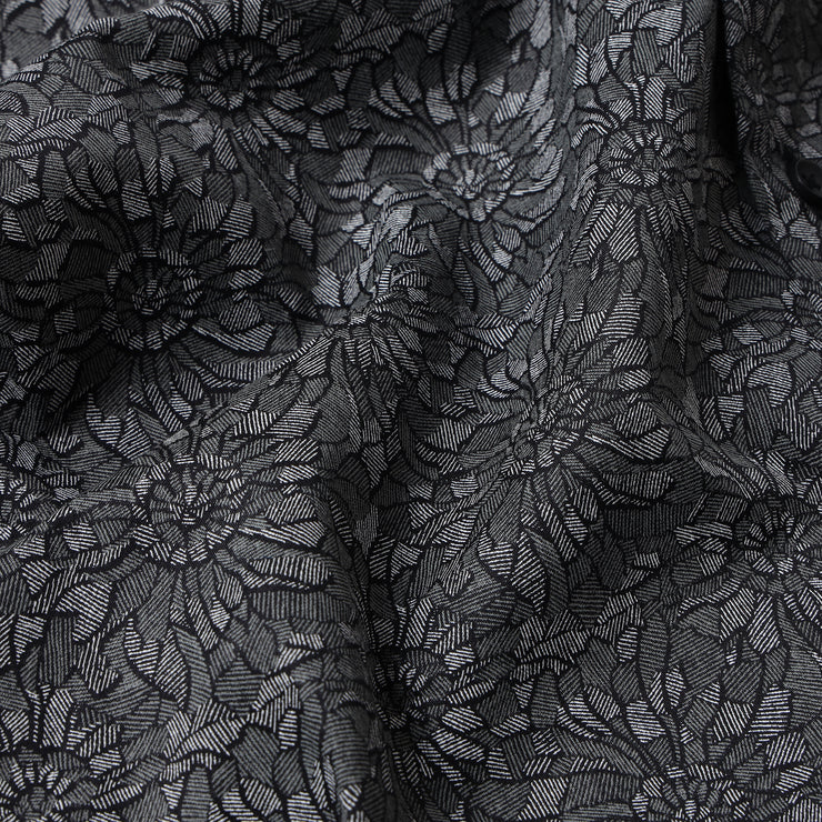 Black Flower Print Slim Fit Full Sleeve Shirt (GP020)