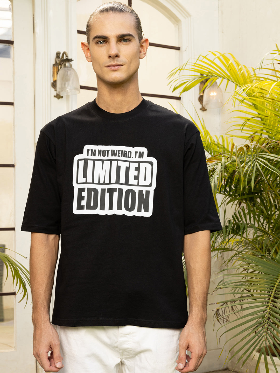 Limited Edition Black Drop-shoulder Oversized Unisex Tee By Gavin Paris