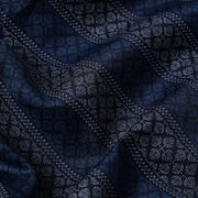 Full Sleeve Shirt - Navy Blue with Vertical Geometric Pattern (GP026)
