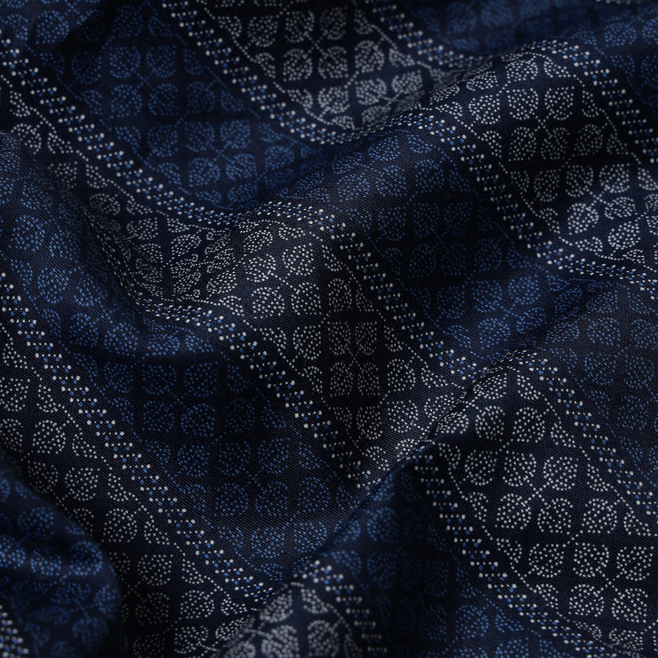 Full Sleeve Shirt - Navy Blue with Vertical Geometric Pattern (GP026)