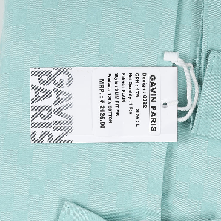 Aqua Checkered Slim Fit Full Sleeve Shirt (GP179)