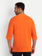 Alien Face Neon Orange Oversized T-shirt