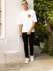 Red Heart White Oversized Unisex Tee By Gavin Paris